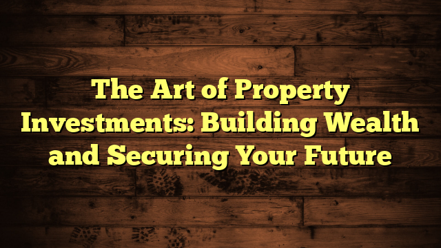 The Art of Property Investments: Building Wealth and Securing Your Future