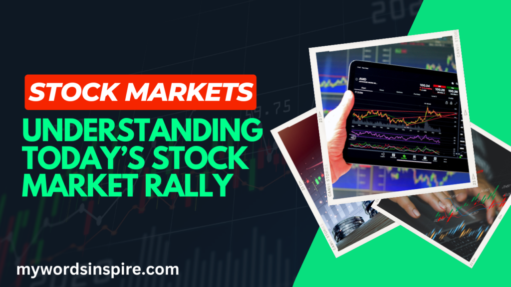 Stock market rally growth with upward trends and investment opportunities for smart investing